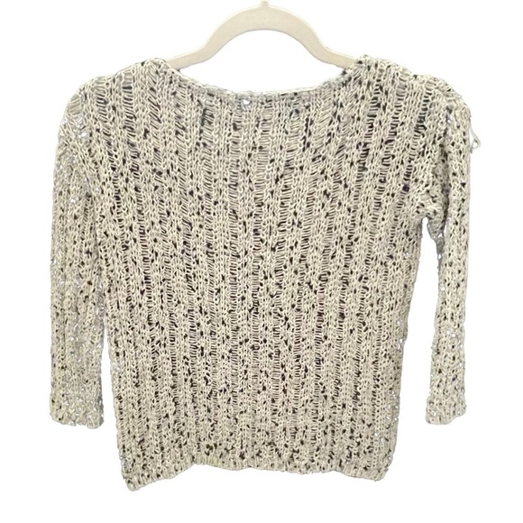 Alice + Olivia Black and White Crew Neck Sweater Cable Knit - Picture 3 of 5